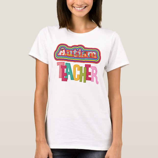 Autismo Professora Camisa Do Pescoço V (Frente)