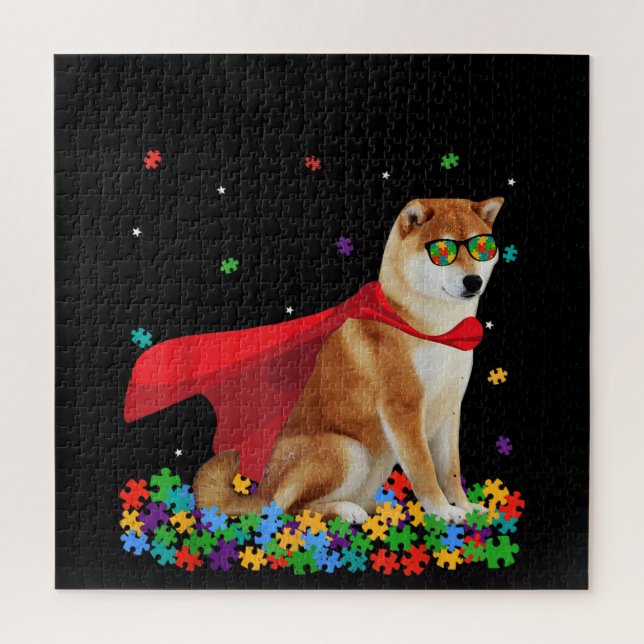 Autista | Legal Shiba Inu Cão Herói Quebra-cabeça (Vertical)