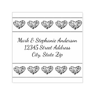 Auto Entintado 10 Corações Insufláveis - Carimbo de Autoimpressão