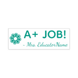 Auto Entintado "A+ TRABALHO!" + Nome do Professor Escolar Carimbo