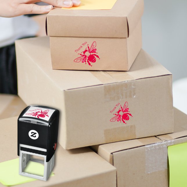 Auto Entintado Bee Obrigado Carimbo Reutilizável (Criador carregado)