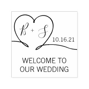 Auto Entintado Bem-vindo ao nosso Carimbo de Casamento