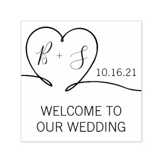 Auto Entintado Bem-vindo ao nosso Carimbo de Casamento