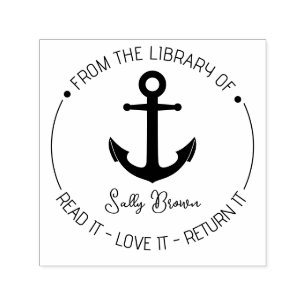 Auto Entintado Biblioteca de livros carimbo de livro Cartaz Perso