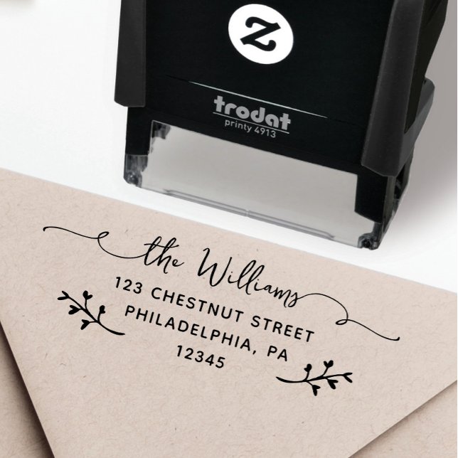 Auto Entintado Carimbo Automático de Endereço de Devolução Person (Custom Return Address Stamp, Self-Inking Return Address Stamp, Personalized Stamp)