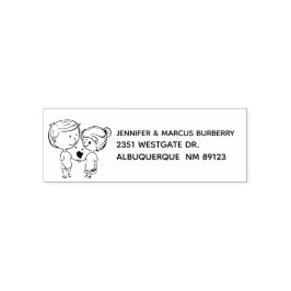 Auto Entintado Carimbo Automático de Endereço de Retorno de Casal