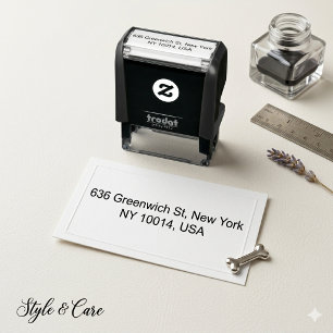 Auto Entintado Carimbo Automático de Endereço Único para Envelope