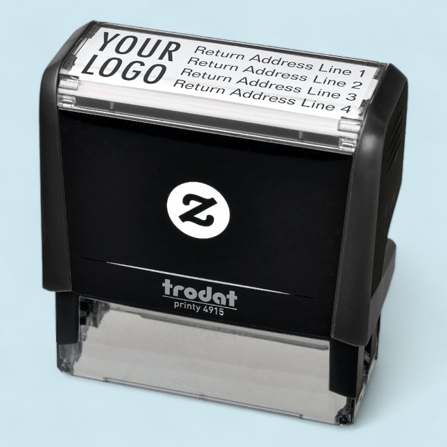 Auto Entintado Carimbo Automático de Logotipo Comercial de Endere (MISOOK Return Address with Logo Self Inking Stamp)