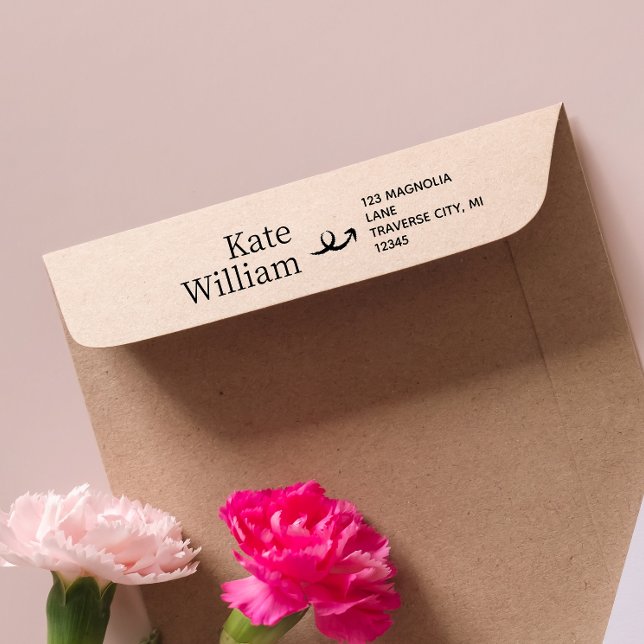 Auto Entintado Carimbo Automático de Nome e Endereço Minimalista  (Criador carregado)