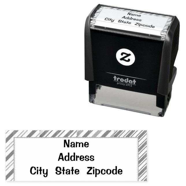 Auto Entintado Carimbo Automático Moderno de Borracha (Black and White design address labels!)