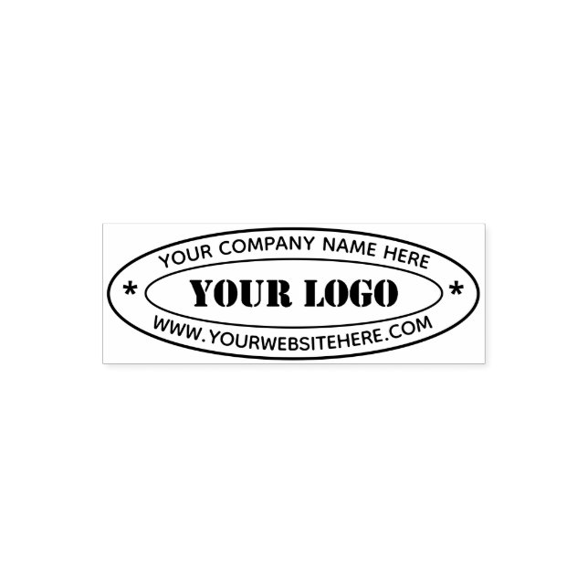 Auto Entintado Carimbo Automático Oval com Informações de Logotip (Design)
