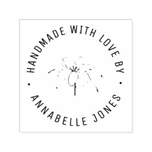 Auto Entintado Carimbo botânico de autoria simples e feito à mão