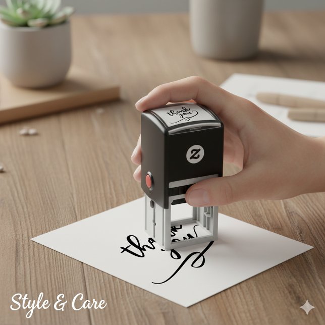Auto Entintado Carimbo de Agradecimento Fácil de Usar no Design d (Easy-Use Thank You Stamp in 1.5 Inch Design)