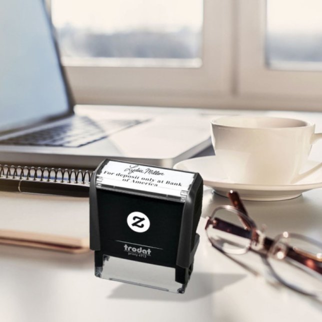 Auto Entintado Carimbo de assinatura eletrônico do depósito móvel (Criador carregado)