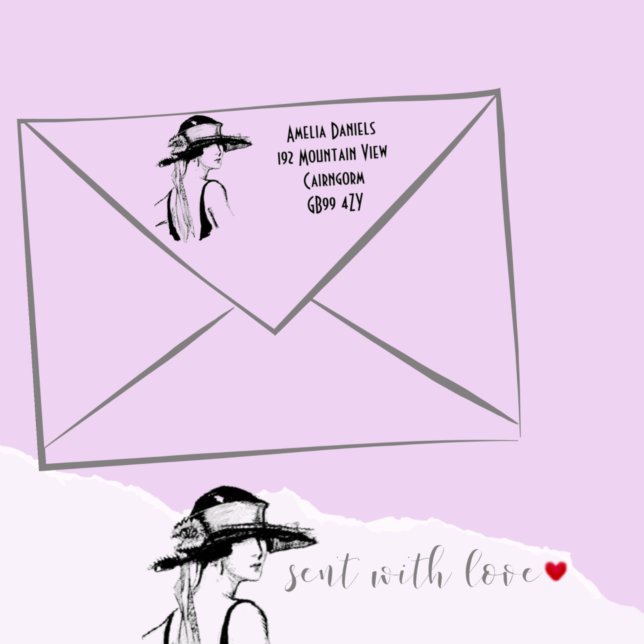 Auto Entintado Carimbo de autocolante da Flapper Girl de 1920 (Criador carregado)