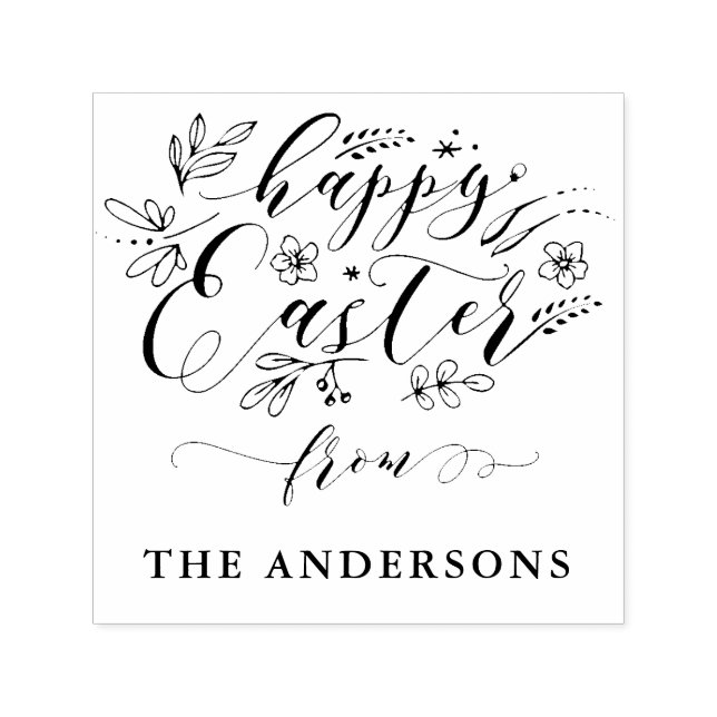 Auto Entintado Carimbo de autocolante de Felz pascoa bonito e per (Design)