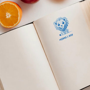 Auto Entintado Carimbo de Autocolante de Leão Pequeno