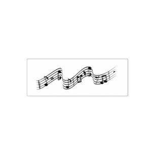 Auto Entintado Carimbo de Autocolante de Notas de Música