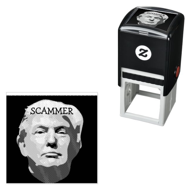 Auto Entintado Carimbo de Autocolante de Trump Scammer (In Situ)