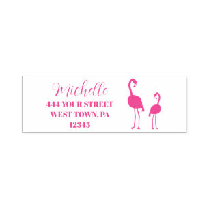 Auto Entintado Carimbo de autocolante personalizado, Flamingos, R