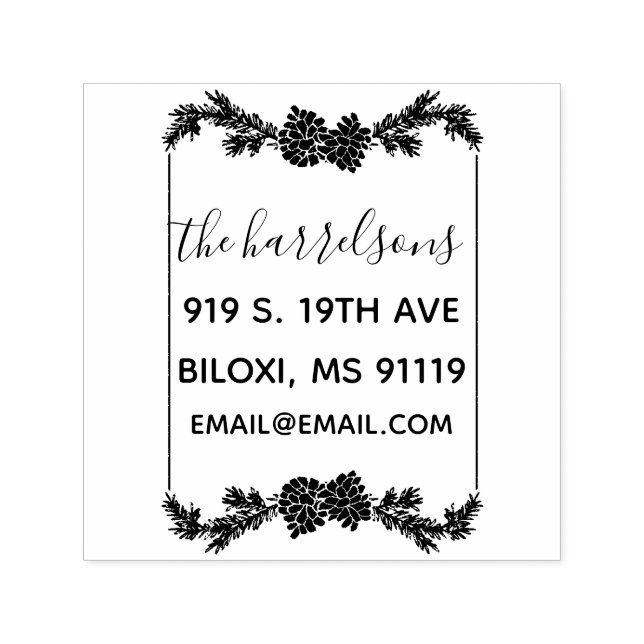 Auto Entintado Carimbo De Autoimpressão Da Família Rustic Pine Co (Design)