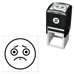 Auto Entintado Carimbo De Autoimpressão De Emoticon De Face Trist