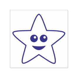 Auto Entintado Carimbo de Autoimpressão em Estrela Feliz