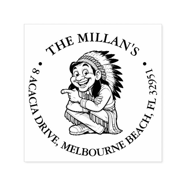 Auto Entintado Carimbo de autossertação do tema nativo americano (Design)