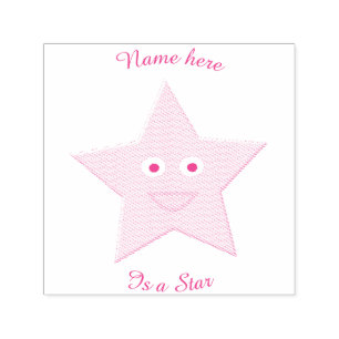 Auto Entintado Carimbo de Autotinta Personalizado de Estrela Rosa