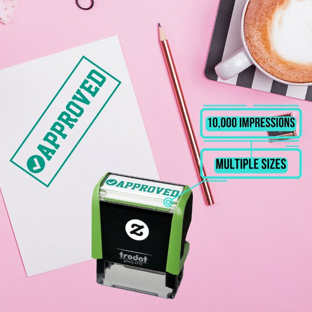 Auto Entintado Carimbo de borracha - Aprovado (Use this stamp to approve/decline invoices or other documents.)