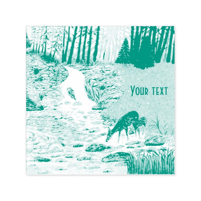 Auto Entintado Carimbo de Borracha Autocolante Doe Fawn (Design)