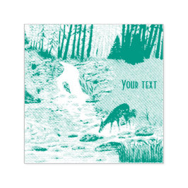 Auto Entintado Carimbo de Borracha Automático com Cerva e Filhote