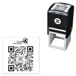Auto Entintado Carimbo de Borracha com Código QR do Logotipo da S