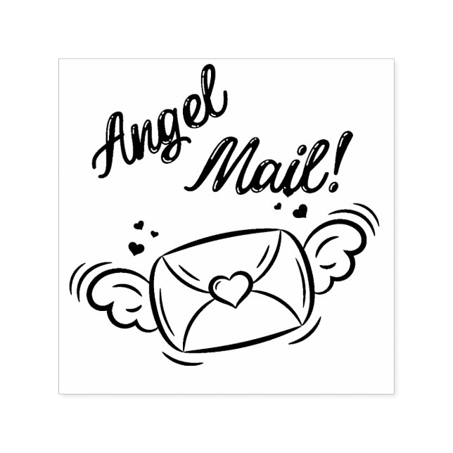 Auto Entintado Carimbo de Borracha de Autoimpressão em Angel Mail (Design)
