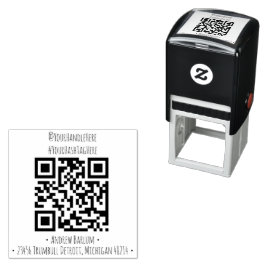 Auto Entintado Carimbo de Borracha de Código QR Personalizado