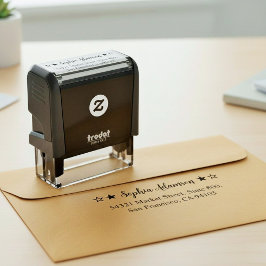 Auto Entintado Carimbo de Borracha de Endereço de Devolução Perso