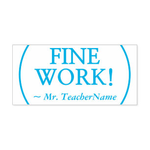 Auto Entintado Carimbo de Borracha de Instrutor "TRABALHO FINE!"