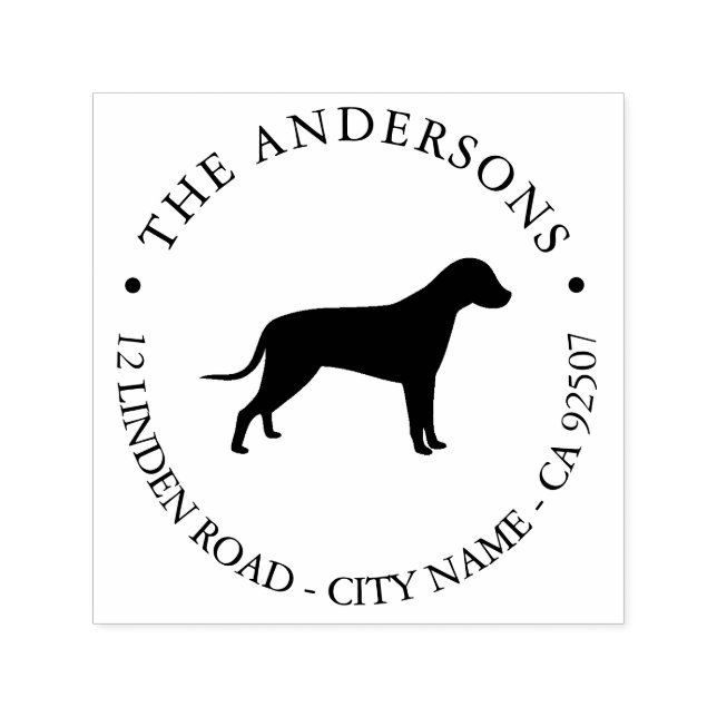 Auto Entintado Carimbo de Borracha de Silhute de Cachorro Negro (Design)