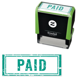 Auto Entintado Carimbo de borracha pago em azul