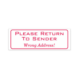 Auto Entintado Carimbo De Borracha "Por Favor Volte Ao Remetente"