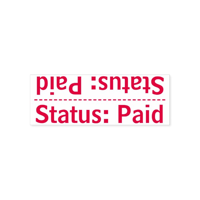 Auto Entintado Carimbo de Borracha Simples "Status: Pago" (Design)