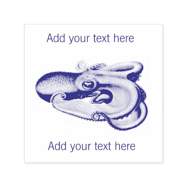 AUTO ENTINTADO CARIMBO DE BORRACHA : VINTAGEM OCTOPUS + TEXTO PER (Design)