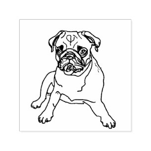Auto Entintado Carimbo de cachorro Pug fofo moderno hipster anima