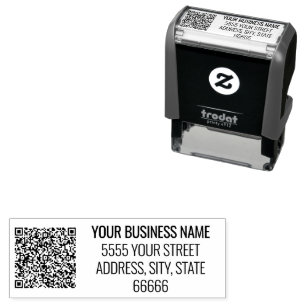 Auto Entintado Carimbo de Código QR Nome de Empresa Personalizado