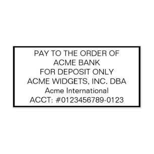 Auto Entintado Carimbo de depósito apenas cheque