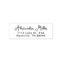 Auto Entintado Carimbo de Endereço Automático Chic Simple Script