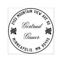 Auto Entintado Carimbo de Endereço de Autoimpressão com Rosa verm