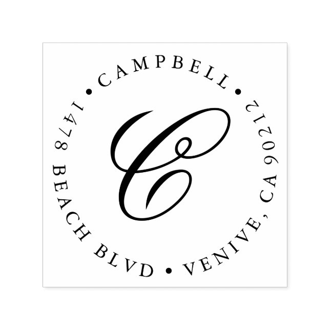 Auto Entintado Carimbo de Endereço de Devolução, Carimbo Monogram (Design)