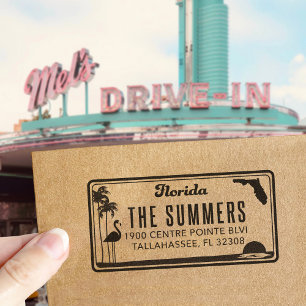 Auto Entintado Carimbo de Endereço de Devolução da Placa de Licen