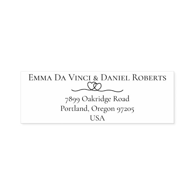 Auto Entintado Carimbo de Endereço de Devolução de Casamento com  (Design)